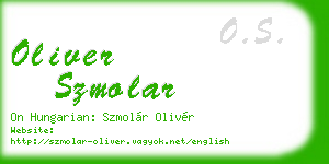 oliver szmolar business card